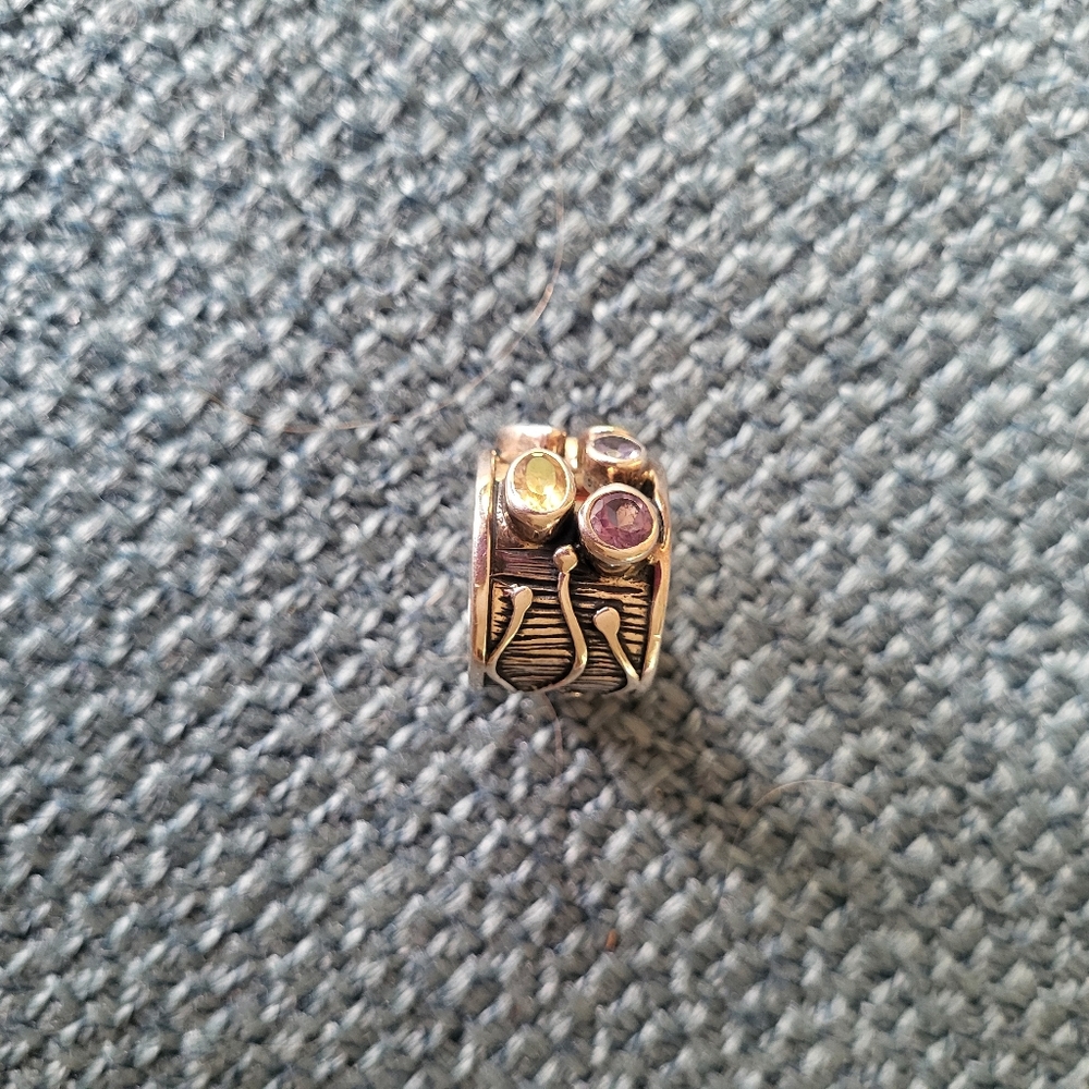 .925 Multi-Color Gemstone Silver Ring - image 8